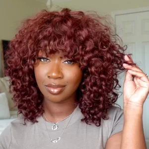 Miss Boujee Curly Bang Wig