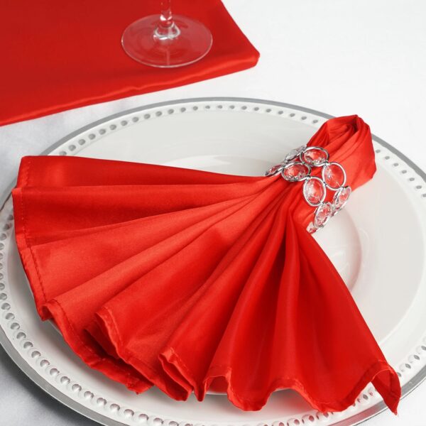 Seamless Satin Cloth Dinner Napkins, Wrinkle Resistant | 20"X20", RES - Image 7