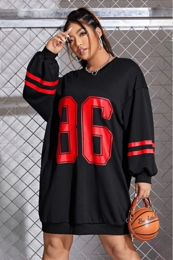 Letter Graphic Sweatshirt Dress - Image 2