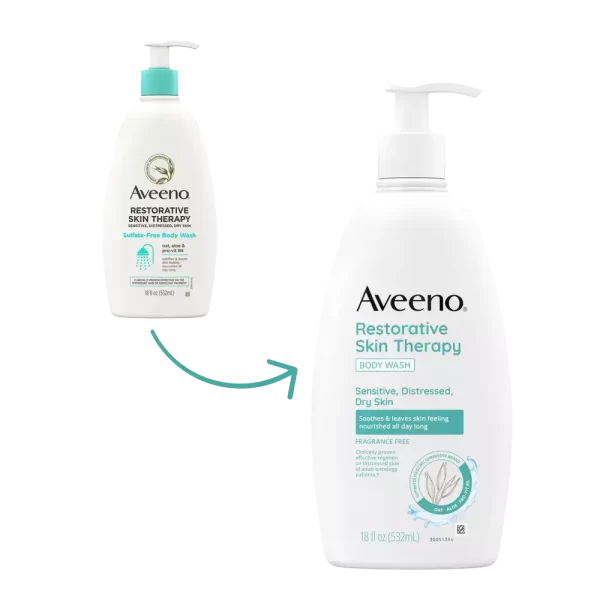 Aveeno Restorative Skin Therapy Sulfate-Free Body Wash, Unscented - Image 2