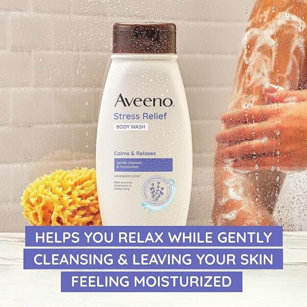 Aveeno Stress Relief Body Wash, Lavender - Image 3