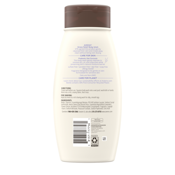 Aveeno Stress Relief Body Wash, Lavender - Image 4