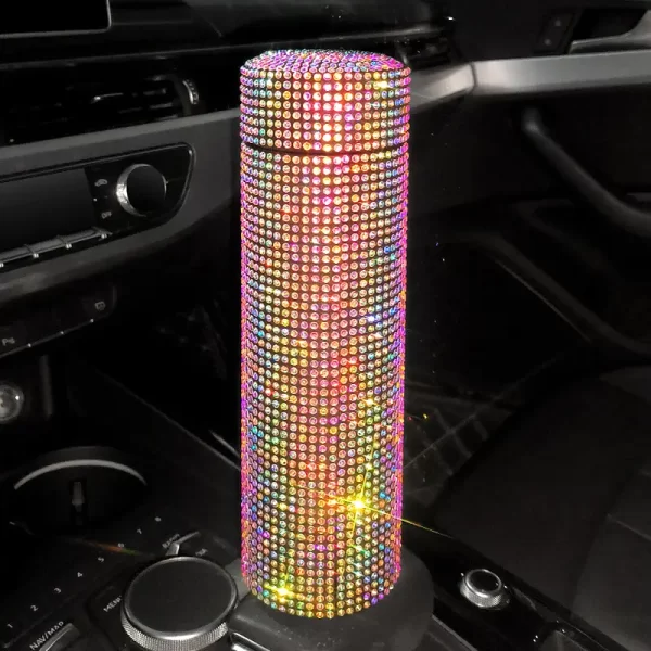 Bling Rhinestone Insulated Car Water Bottle, 700ml