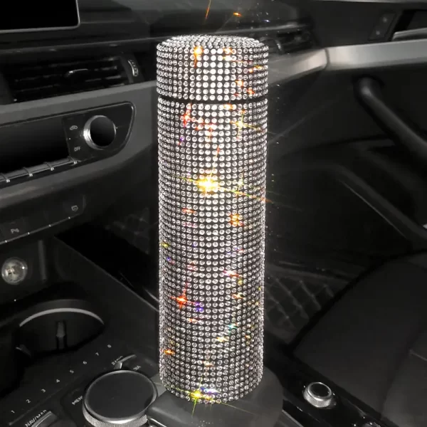 Bling Rhinestone Insulated Car Water Bottle, 700ml - Image 5