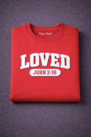 Loved. John 3:16 Puff Embossed Tee