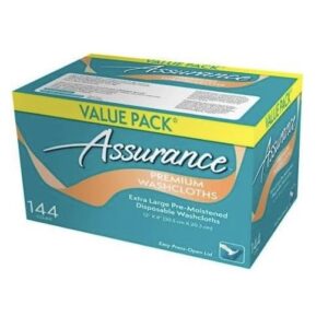 Assurance Premium XL Washcloths for Adults, Disposable & Pre-Moistened (192 Count)