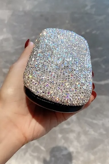 Rhinestone Studded Luxury Fashion Eyeglass Case, PLT