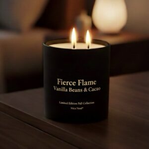 Nica Noel® "Fierce Flame, Vanilla Beans & Cacao, Double Flame Scented Candle