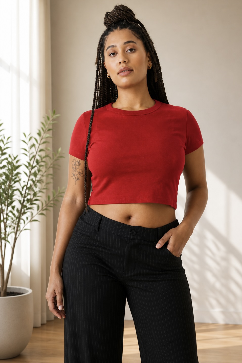 Micro Rib Crop top For Customization - Image 2